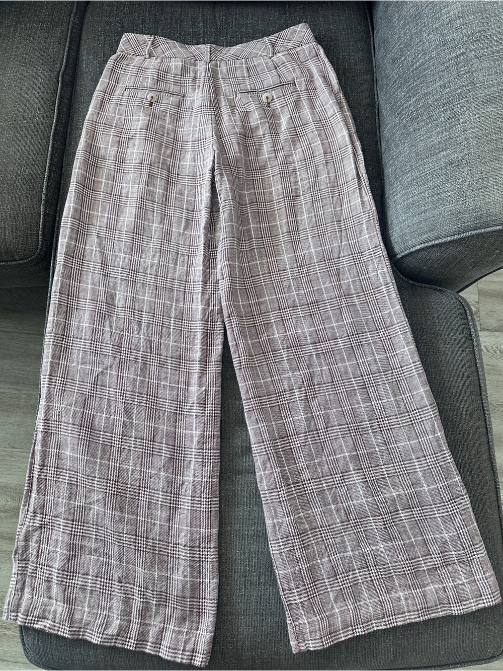 Maeve by Anthropologie Linen/ cotton blend Avery Plaid Wide Leg
Trousers 6 - Picture 7 of 16